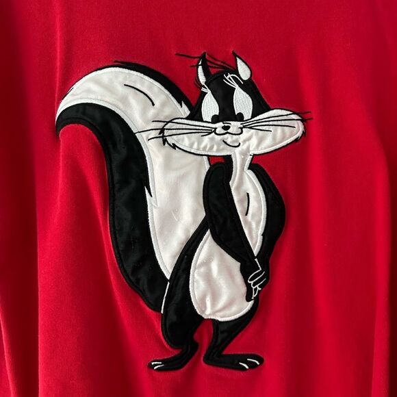 Vintage Warner Bros Studio Store Pepe Le Pew Penelope Pussycat Red Tshirt size L - Picture 3 of 9